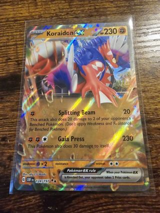 Pokemon Koraidon EX 124/197 double rare card