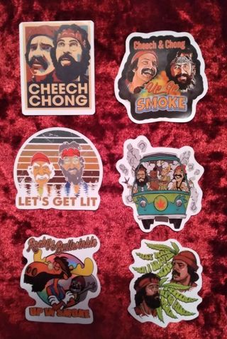 6 - "CHEERS FOR CHEECH AND CHONG " STICKERS