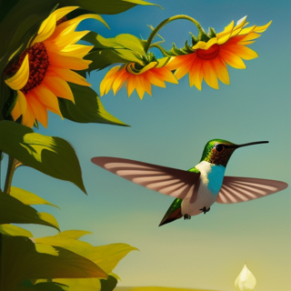 Listia Digital Collectible: Hummingbird Sunflower Love