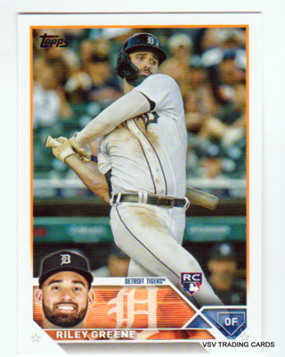 Riley Greene, 2023 Topps Series One ROOKIE Card #31, Detroit Tigers, (LB8)