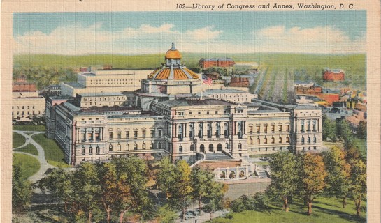 Vintage Used Postcard: (s): 1941 Library of Congress & Annex, Washington DC