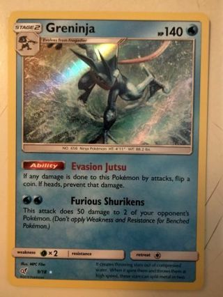 Greninja 9/18 rare holo pokemon