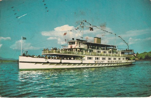 Vintage Used Postcard: B: 1973 Motor Vessel, Mount Washington, Lake Winnipesaukee, NH