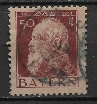 1911 Bavaria Sc84 50Pf Prince Regen Luitpold used