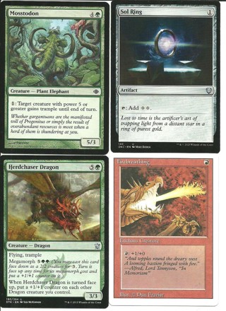 4 MTG Cards: Mosstodon - Shards of Alara, #139 MTG 1994 Firebreathing & More