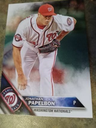 2016 TOPPS JONATHAN PAPELBON WASHINGTON NATIONALS BASEBALL CARD# 266