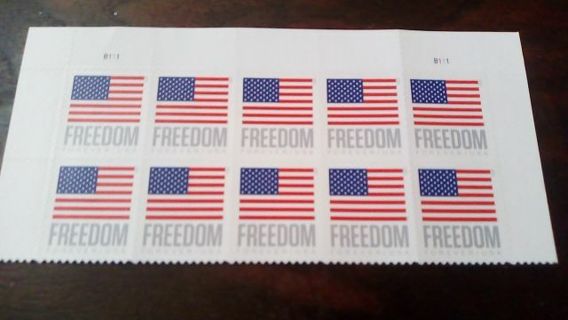 10- FOREVER US POSTAGE STAMPS... US FLAG. FREEDOM