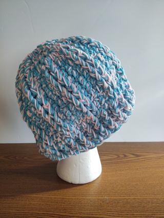 Hand Crocheted Ribbed Hat 