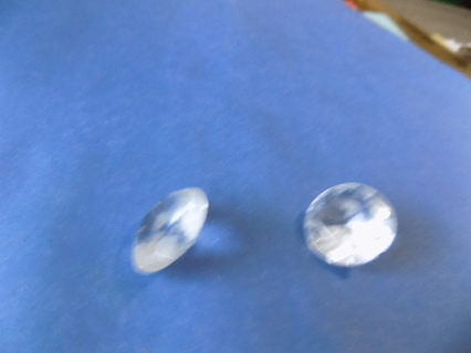 2 clear faceted diamond faceted shape jewel embellishments 1 inch