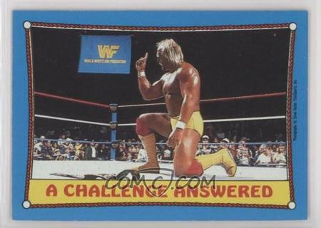 HULK HOGAN VINTAGE 1987 TOPPS WWF/WWE A CHALLENGE ANSWERED TRADING CARD