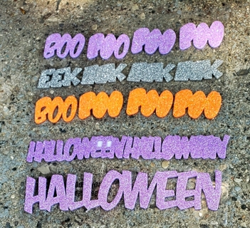 HALLOWEEN GLITTER FOAM RUBBER STICKERS STYLE 1