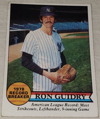 1979 ⚾ Topps Ron Guidry # 202 Record Breaker ⚾ New York Yankees