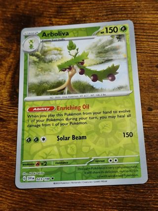 Pokemon Arboliva reverse holo rare card 023/198