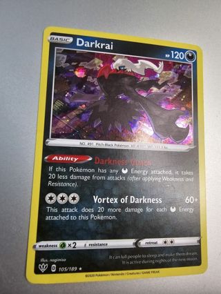 Pokemon Darkrai holo rare card 105/189