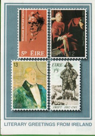 used Postcard: stamps in irish literature