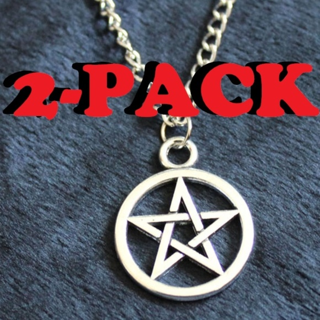 2-PACK PENTAGRAM STAR PENTACLE PENDANT NECKLACE FREE SHIPPING