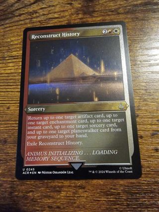 Magic the gathering mtg Reconstruct History etched foil card Assassins Creed