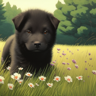 Listia Digital Collectible: Black Chow Puppy