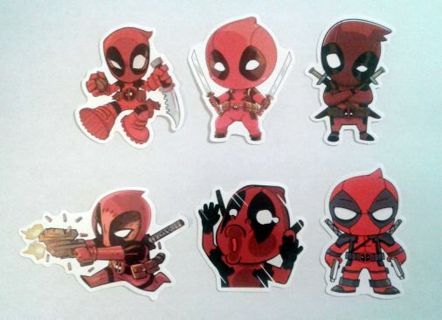 Six Marvel Comics Deadpool Vinyl Stickers #1