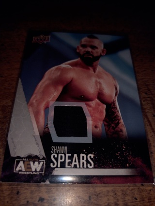 2019 upper Deck aew wrestling Shawn Spears memorabilia shirt relic