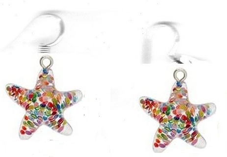 SP Sequined Acrylic Starfish Earrings (PLEASE READ DESCRIPTION