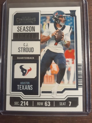 C.J. Stroud 2023 Panini Contenders Football ~ Houston Texans RC