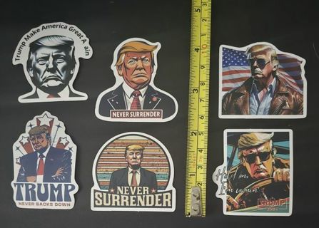 Lot of 6 Trump Diecut Stickers