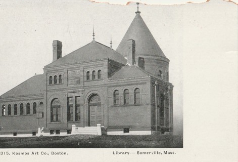 Vintage Unused Postcard: d: Library, Somerville, MA