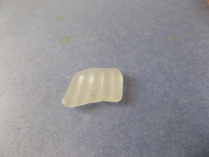 Frosted white ribbed sea glass 1 1/2 inch