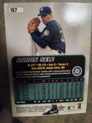 2001 FLEER ULTRA AARON SELE SEATTLE MARINERS BASEBALL CARD# 157