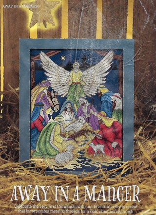 Brand New Cross Stitch Pattern~"Away In A Manger"~Nativity Scene~Free Ship