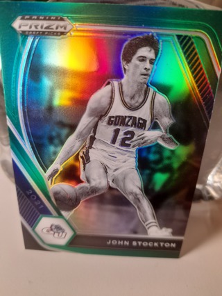 2021 John Stockton Green Chrome Holo Prizm Gonzaga