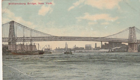 Vintage Used Postcard: (f): 1912 Williamsburg Bridge, NYC, NY