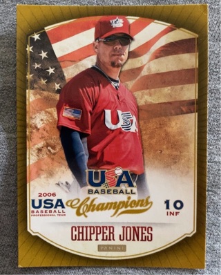 2013 Panini USA Baseball Champions #30 Chipper Jones ATLANTA BRAVES