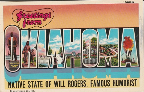 Vintage Used Postcard: a: 1968 Greetings from Oklahoma