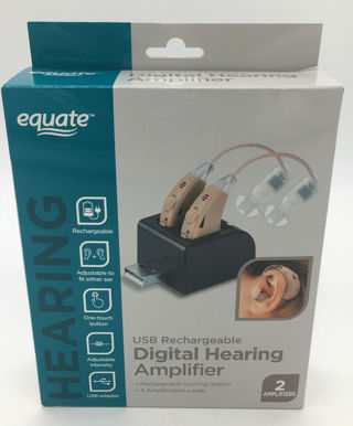 Equate Digital Hearing Amplifier Kit 2 Rechargeable Amplifiers. Open box