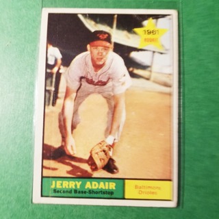 1961 - TOPPS BASEBALL CARD NO. 71 - JERRY ADAIR ROOKIE - ORIOLES - EXMT-NRMT+