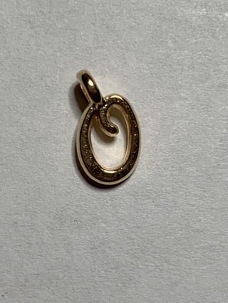 GOLD INITIAL LETTER CHARM~#O6~1 CHARM ONLY~CURSIVE~FREE SHIPPING!
