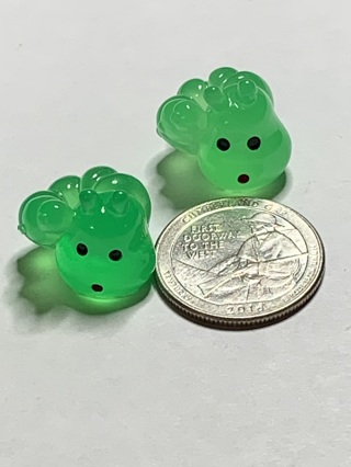 CATERPILLARS~#2~GREEN~SET OF 2~GLOW IN THE DARK~FREE SHIPPING!