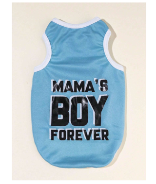 Mama's Boy Forever Blue Pet Print Top, Size S - XL