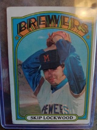 1972 TOPPS SKIP LOCKWOOD MILWAUKEE BREWERS BASEBALL CARD# 118