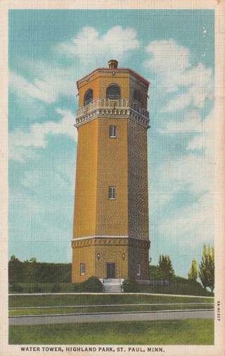 Vintage Used Postcard: Linen: Water Tower, St Paul, MN