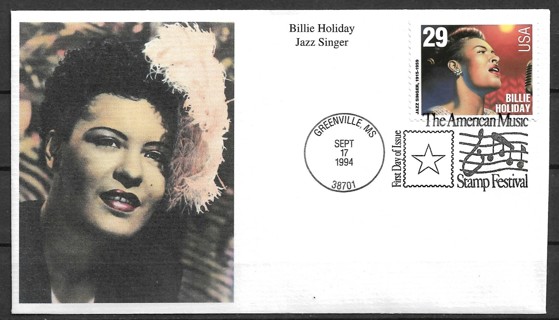 1994 Sc2856 Jazz & Blues Singers: Billie Holiday FDC