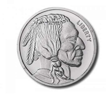 1 Ounce .999 Fine Silver Round - Buffalo Indian Monarch Precious Metals