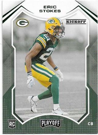 2021 PLAYOFF ERIC STOKES GREEN PARALLEL ROOKIE CARD