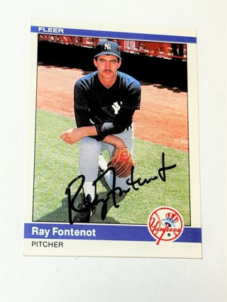 Autographed 1984 Fleer #122 Ray Fontenot New York Yankees