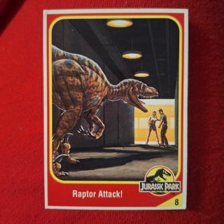 TWO JURASSIC PARK TRADING CARDS