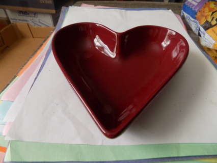 6 inch tall burgundy heart shape candy dish