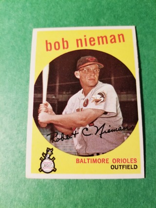 1959 - TOPPS EXMT - NRMT BASEBALL - CARD NO - 375 - BOB NIEMAN - ORIOLES