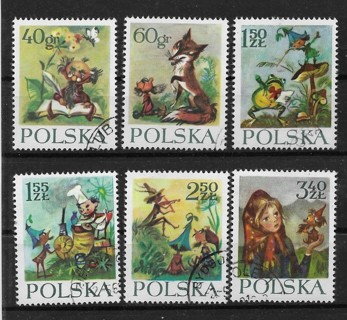 1962 Poland Sc1105-10 ·orphan Mary and the Dwarfs" by Maria Konopnicka C/S of 6 CTO 